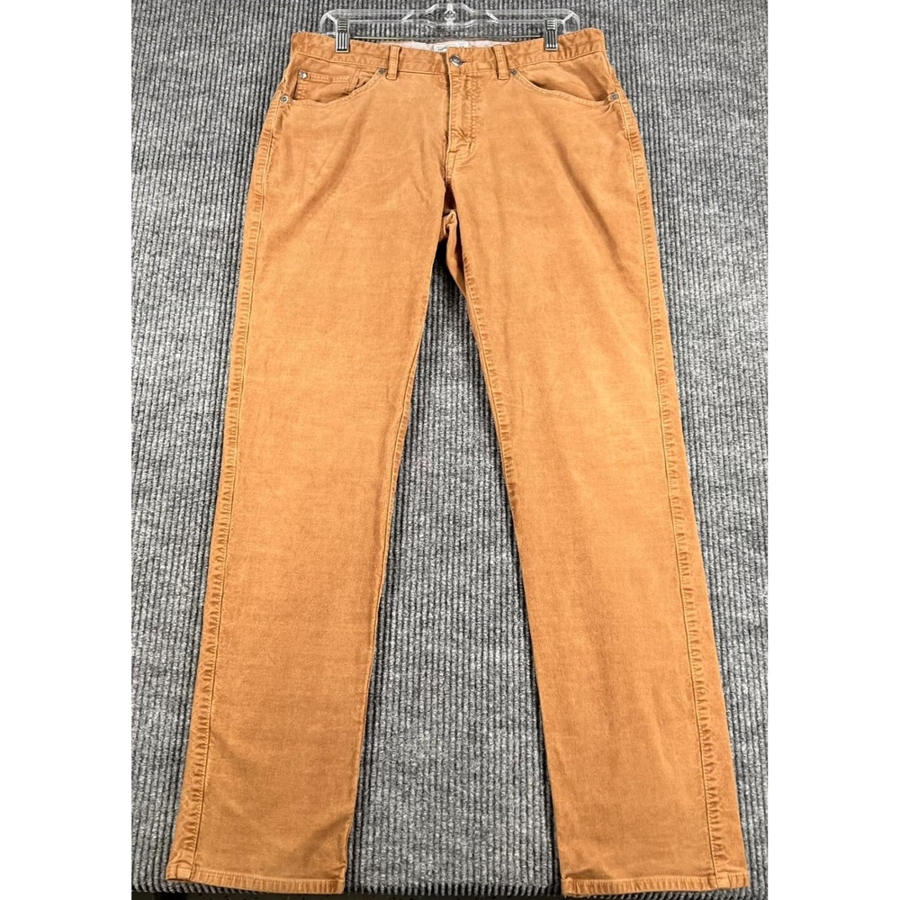 Peter Millar Pants Mens Size 34x32 Brown Corduroy 5‎ Pocket Casual Golf Outdoor